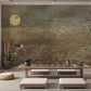 Tranquil Moonlit Marsh Mural Wallpaper in tea room