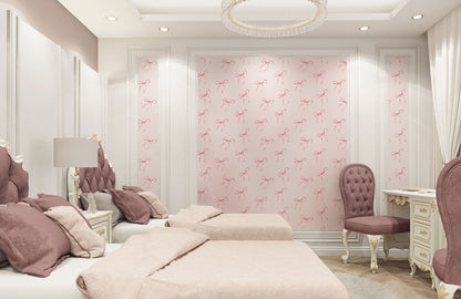 Charming Bow Mural Wallpaper in bedroom