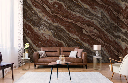 Rustic Elegance Marble Mural Wallpaper in living room