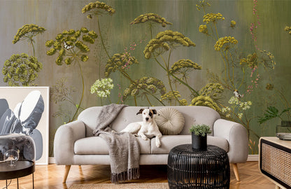 Floral Vine Wallpaper Mural in living room