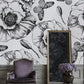 Vector Black & White Poppy Wallpaper Mural