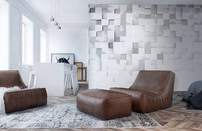 Geometric Illusion Art Mural Wallpaper in living room
