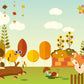 Cheerful Autumn Woodland Creatures Kids Wallpaper Mural