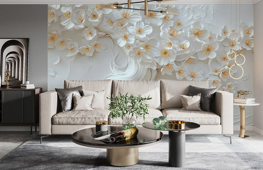 Luxurious Floral Harmony Mural Wallpaper