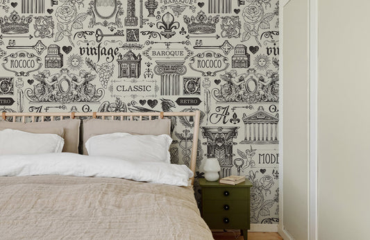 Baroque Collage Charm Mural Wallpaper