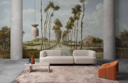Maestoso Muro in Marmo Dorato Wallpaper