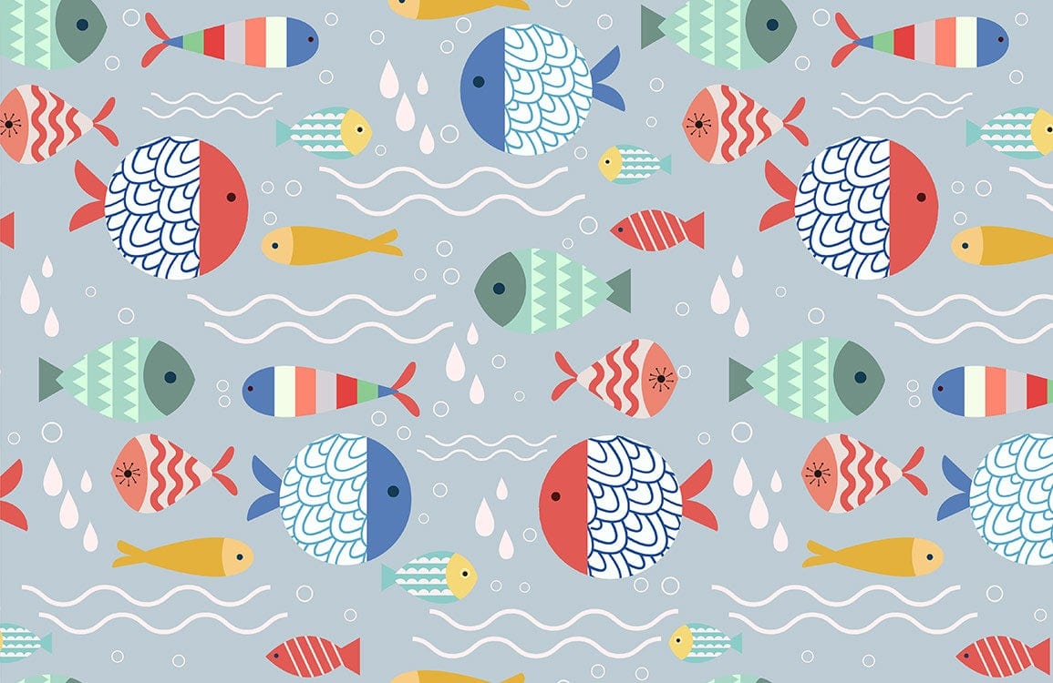 Customize of Shaped Fish Wallpaper Mural