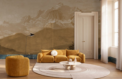 Maestoso Muro in Marmo Dorato Wallpaper