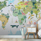 World Map Kids Room Wallpaper