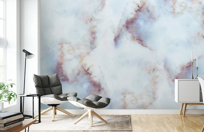 Blush Quartz Marble Mural Wallpaper in living room