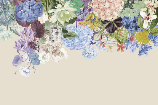 Vintage Pastel Floral Mural Wallpaper