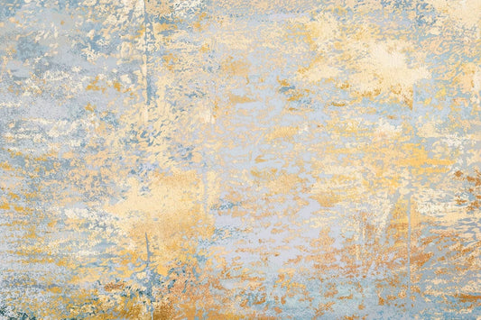 Abstract Gold Splash Blue Mural Wallpaper