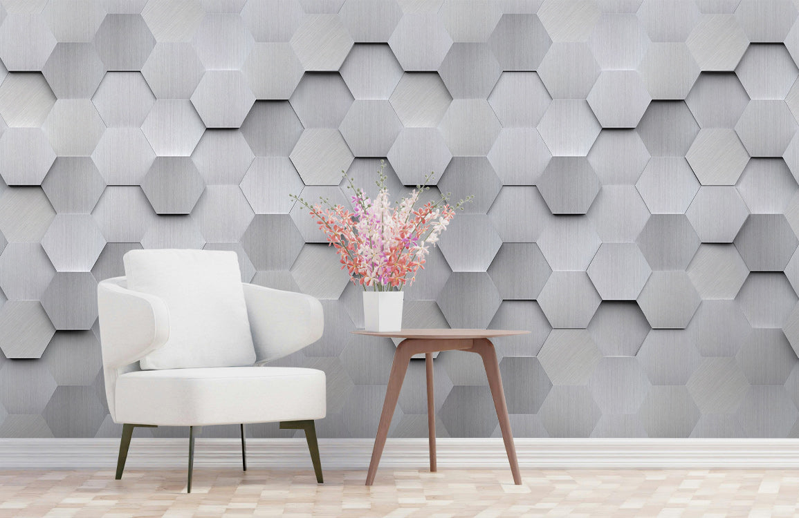 Brushed Metal Elegance Mural Wallpaper