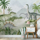 Prehistoric Adventure Mural Wallpaper in bedroom