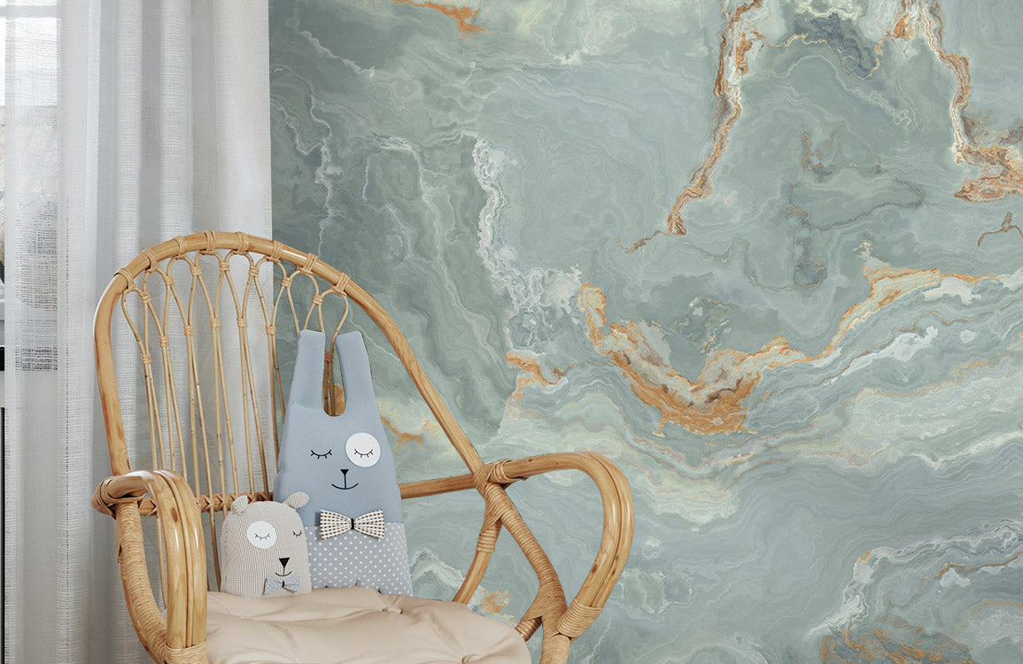 Azure Harmony Marble Mural Wallpaper