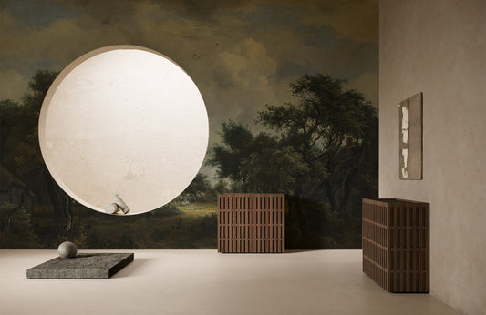 Maestoso Muro in Marmo Dorato Wallpaper