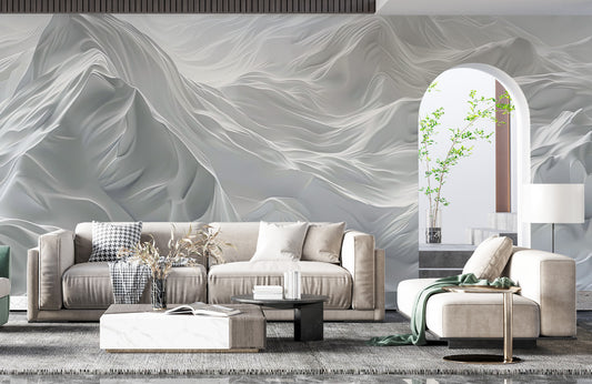 Abstract Mountain Dreamscape Mural Wallpaper in living room