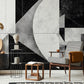 Monochrome Geometric Fragment Mural Wallpaper