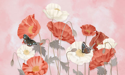 Butterfly Floral Wallpaper Mural