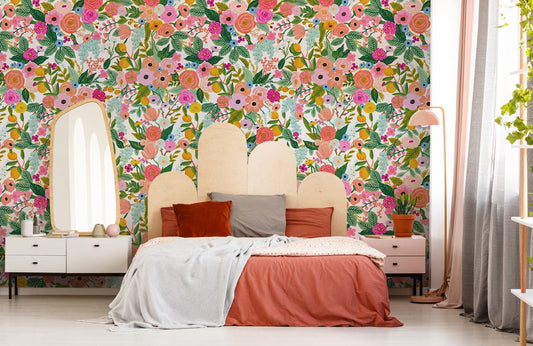 Whimsical Wildflower Garden Pattern Wallpaper