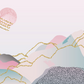 Pink Gold Abstract Mountain Mural Wallpaper