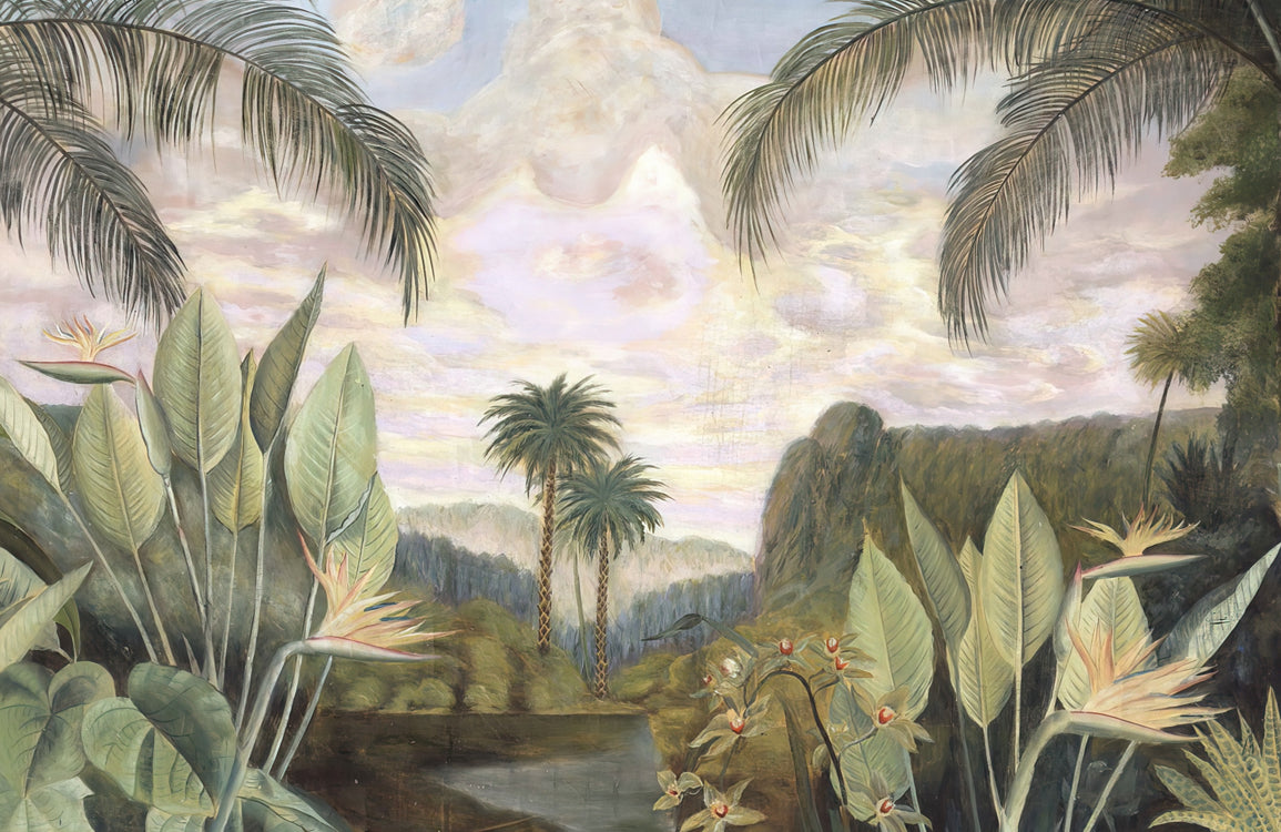 Frisches Ölgemälde Wald Tapete Mural