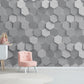 Monochrome Hexagonal Elegance Mural Wallpaper