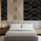 Wallpaper mural featuring an abstract work of art for use as a bedroom decoration