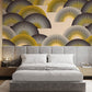 Geometric Fan Pattern Luxury Mural Wallpaper