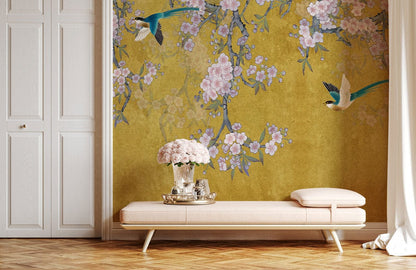 Decorate your hallway with this beautiful Blossoms Afront Wall Mural Wallpaper.