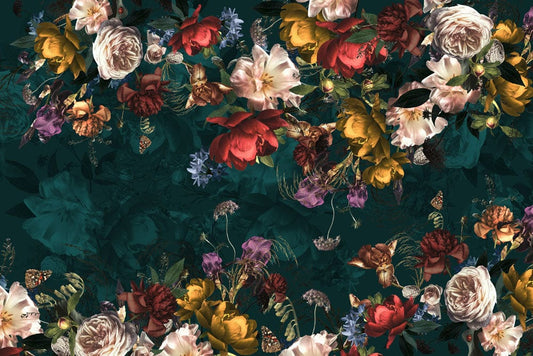 Elegant Dark Floral Luxury Mural Wallpaper