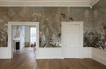 Neutral Botanical Silhouette Mural Wallpaper
