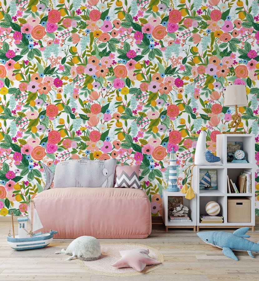 Whimsical Wildflower Garden Pattern Wallpaper
