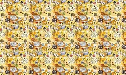Wall Mural Paper Featuring Fruits Done in a Colorful Watercolor Style for Room Decoration