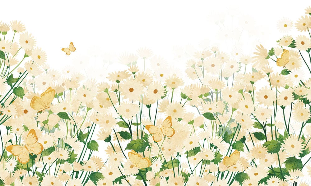 Butterflies Floral Garden Mural Wallpaper