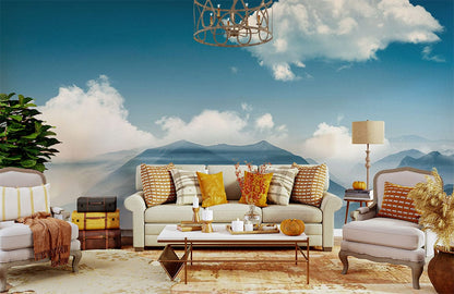 Decorate your living room with this beautiful Drifting Peaks wallpaper mural.