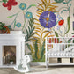 Wallpaper Mural Painting of Flowering Bushes for Use in Decorating a Nursery