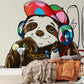 Hip Panda DJ Funky Wall Mural