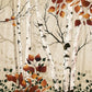 wallpaper mural of a neutral autumn scene with a bold iana woodland as interior design for the residence