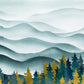 Misty Forest Gradient Scenic Mural Wallpaper