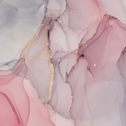 Decorative Wallpaper Mural in Pink and Gilding for the House