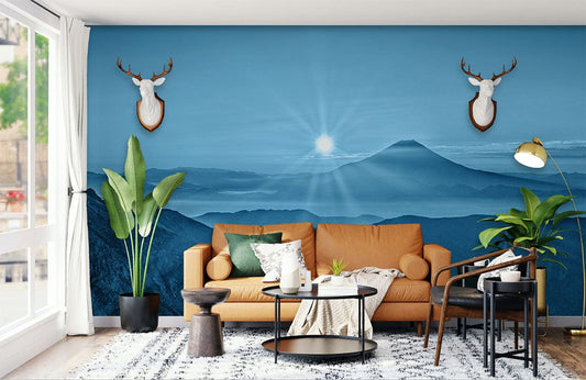 Serene Mountain Sunrise Landscape Wall Mural