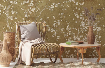 Vintage Botanical Blossom Mural Wallpaper