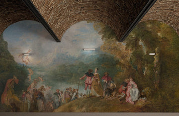 Vintage Pastoral Scene Art Mural Wallpaper