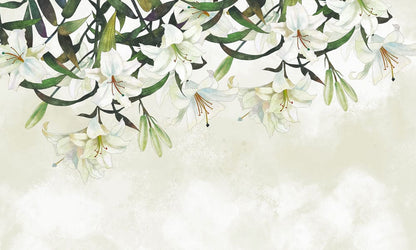 Lily flower mural wallpaper for the home decor