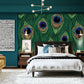 Vibrant Peacock Feather Pattern Wallpaper Mural