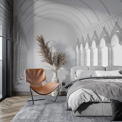 Elegant Archway Corridor Mural Wallpaper in bedroom