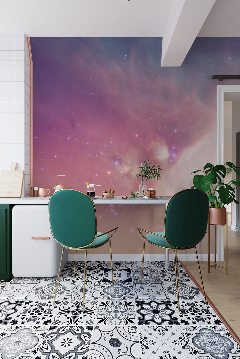 Blush Cosmic Cloud Mural Wallpaper