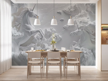 Majestic Unicorn Dreams Mural Wallpaper in dining room
