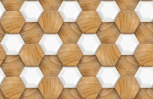 Modern Geometric Wood Texture Wallpaper Mural